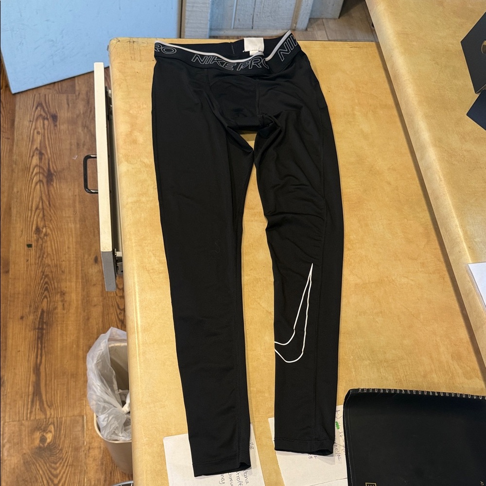 Nike Black Leggings with White Logo